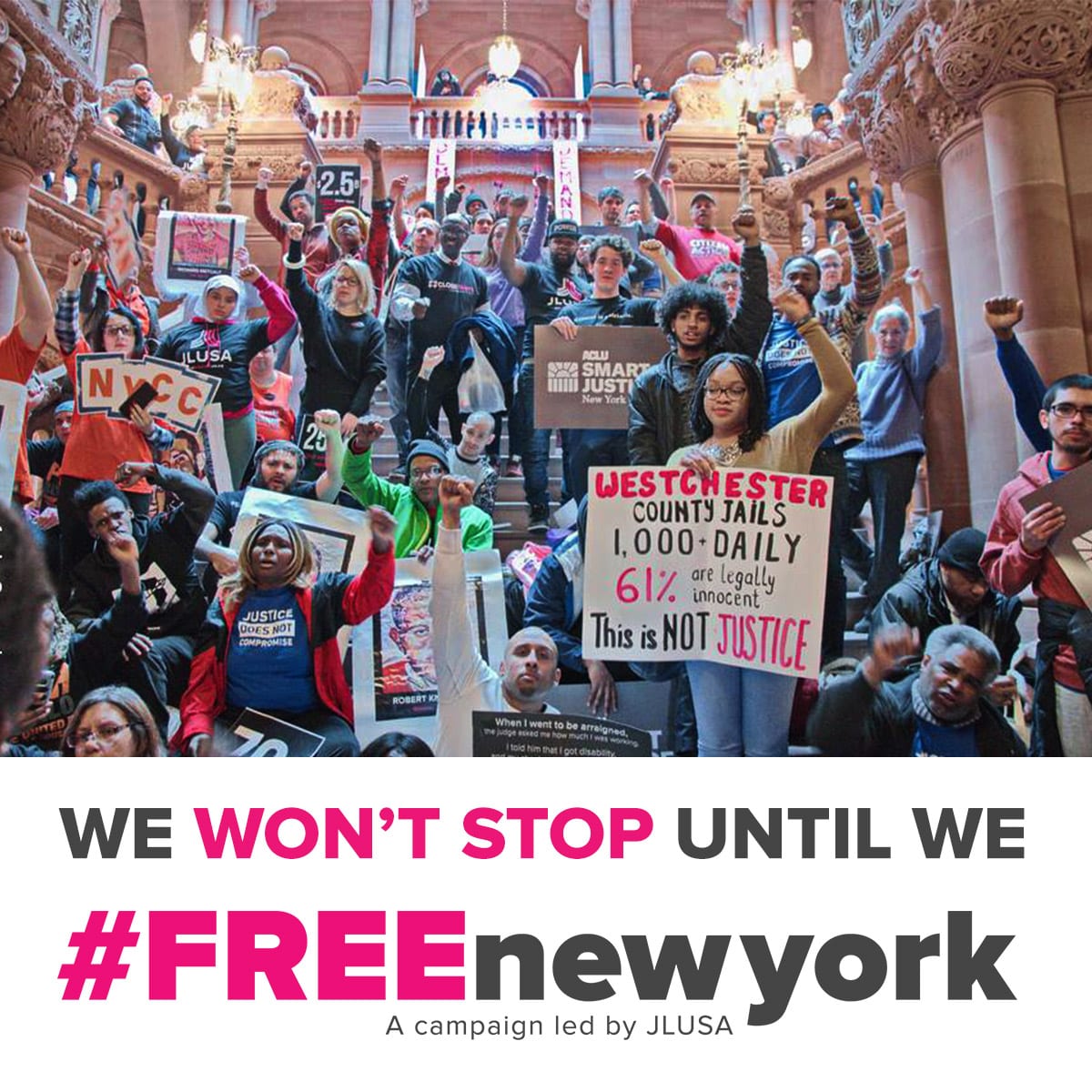 JustLeadershipUSA — Statement from #FREEnewyork on the 2019 New York